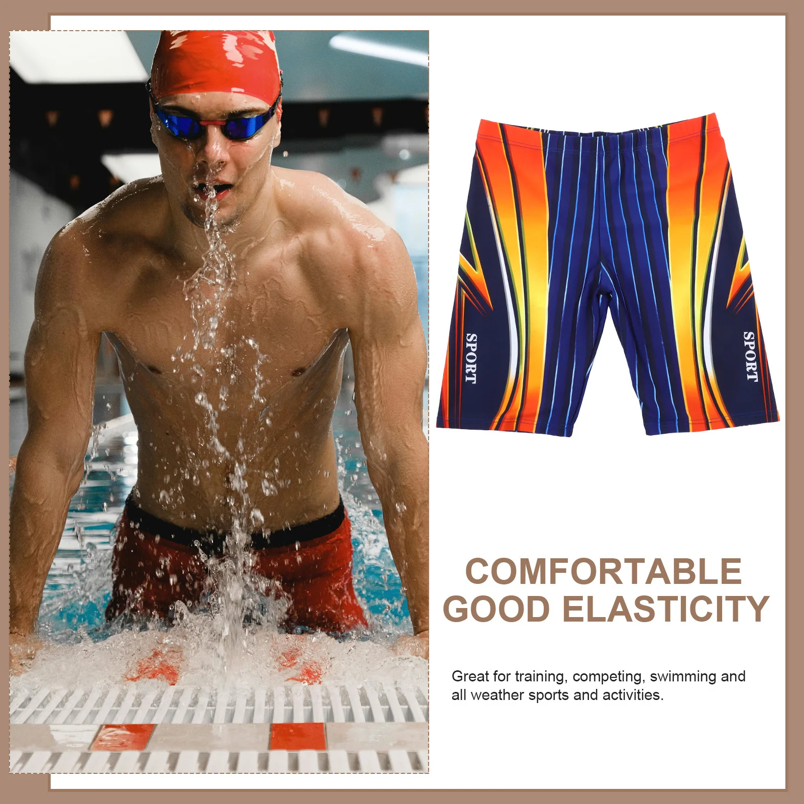 

Men's Swimming Trunks Xxxl Quick Dry Elastic Breathable Lightweight Beach Shorts Swimwear Summer Bathing Pants