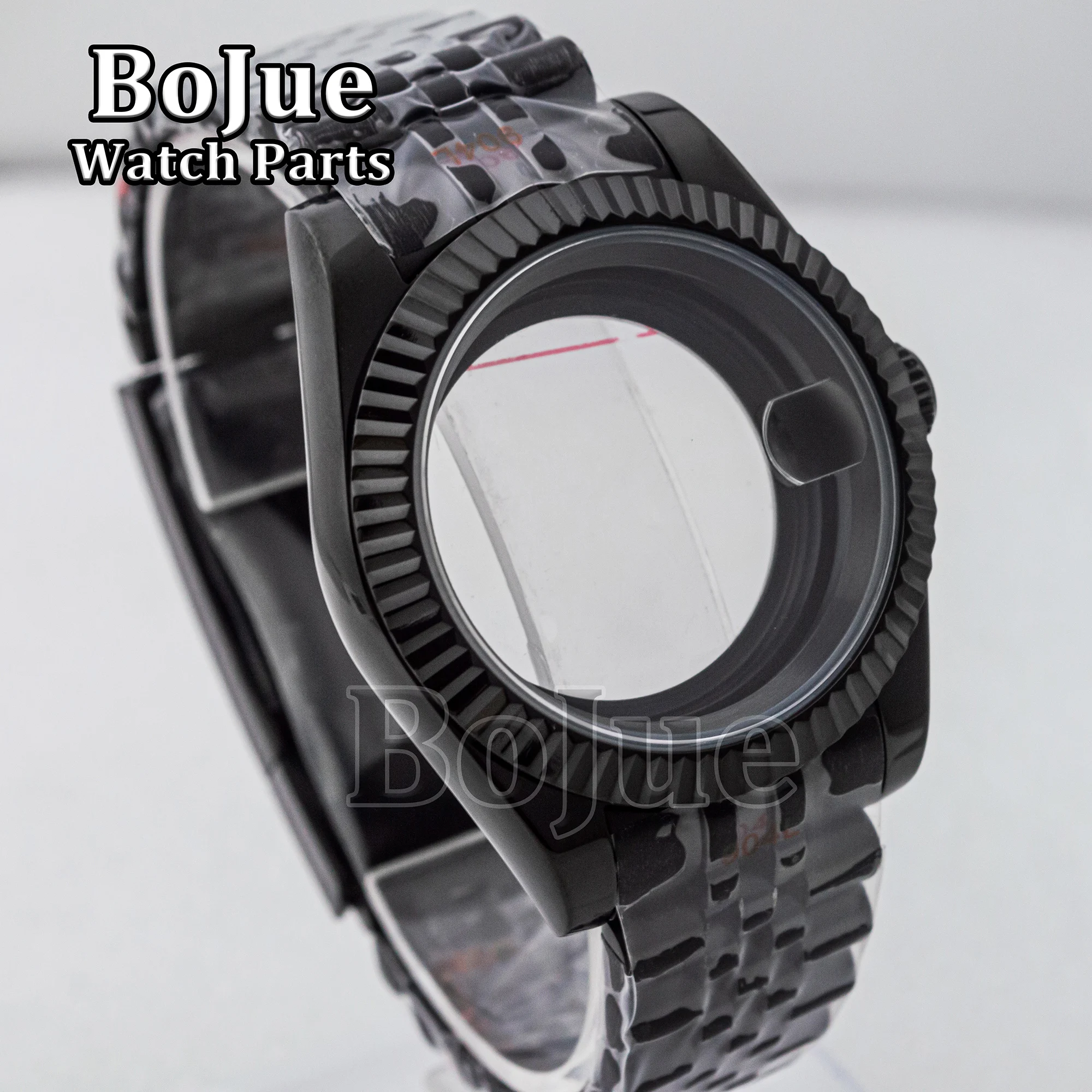 

Black 36mm 39mm Watch Case 10ATM Waterproof Stainless Steel Jubilee Strap Bracelet Sapphire Glass For NH34 NH35 NH36 Movement