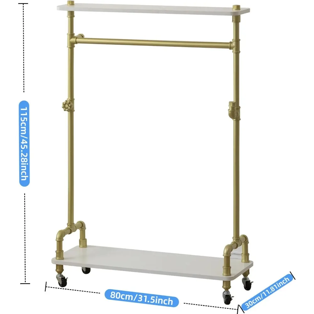 رف ملابس الأطفال، خزانة تخزين للفتيات الصغيرات، رف ملابس للأطفال الصغار مع رف خشبي، أنبوب دوار لزي الأطفال Ra #5