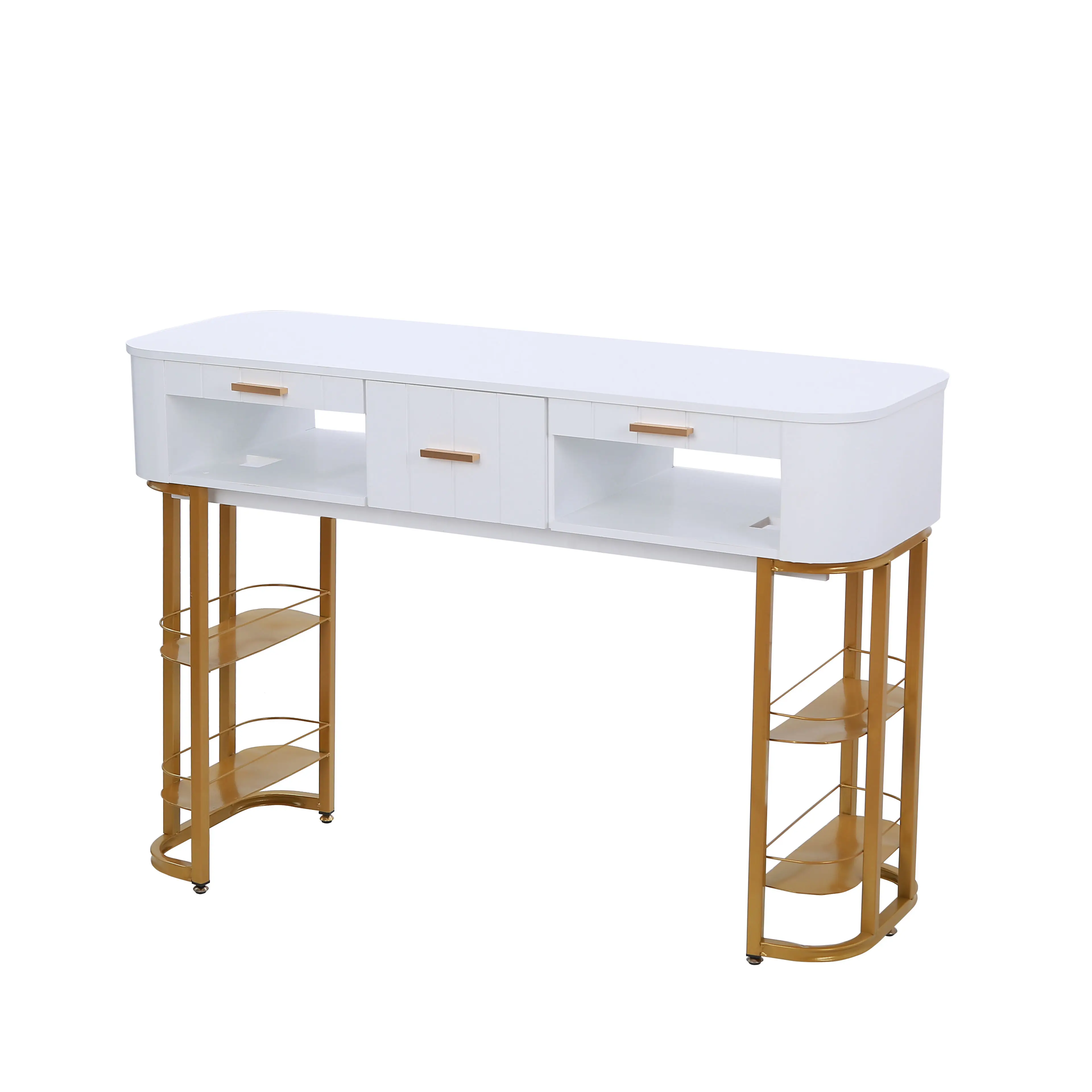 Modern Wood Nail Art Table Chair Set For Commercial Salon Furniture Single/Double Manicure Table HONGZI Brand 1 Year Warranty