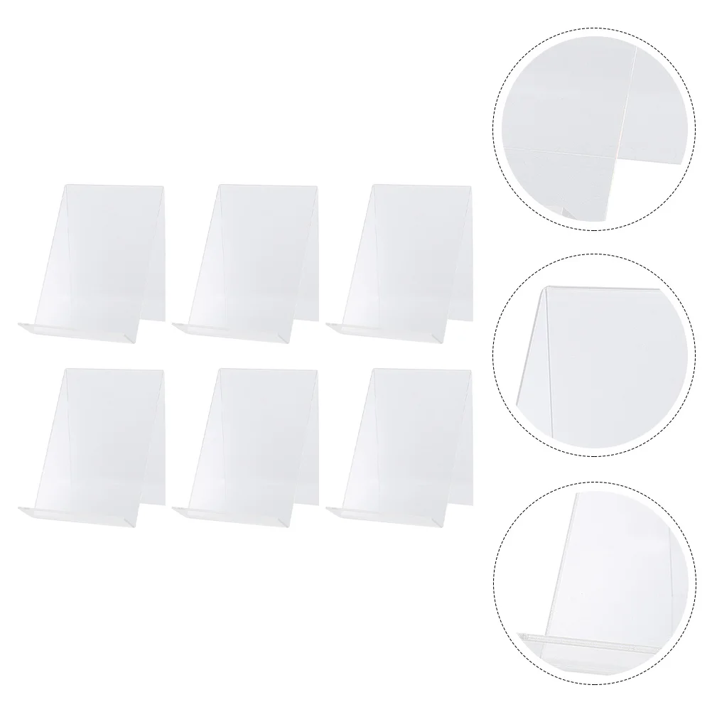 

6Pcs Acrylic Display Stands Versatile Desktop Book Holders Files Oblique Brackets Transparent Display Rack Office Accessory