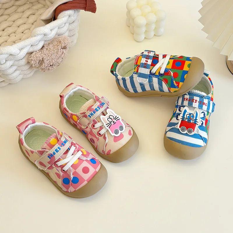 Fashion Kid Sneakers 2025 Spring New Canvas Shoes Soft Sole Allmatch Kid Shoe Girls Shoe Personalized Designer Shoes Кроссовки