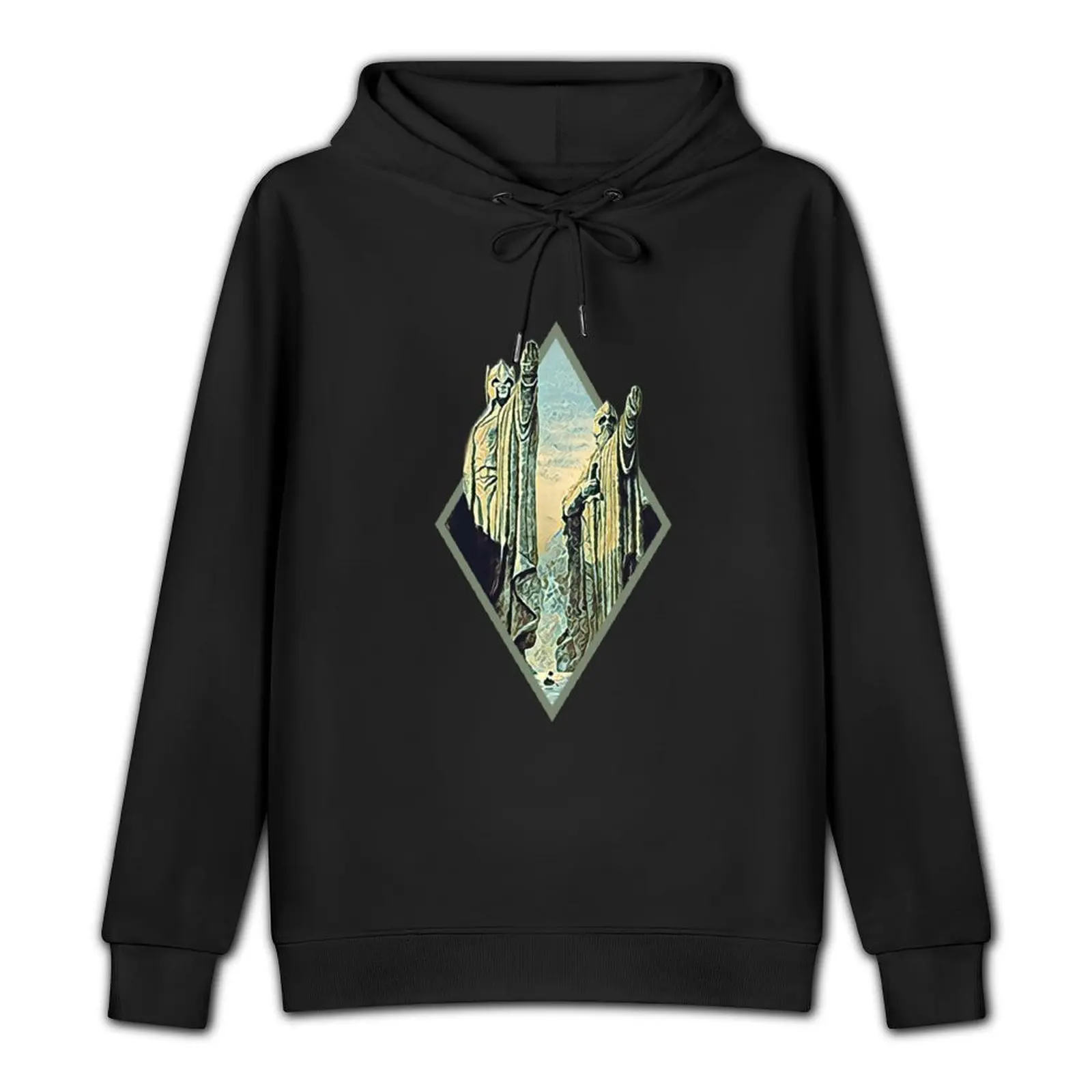 Kings by the River - Digital Art - Diamond Frame - White Fantasy Pullover Hoodie mens clothing men's hoodie sweatshirt