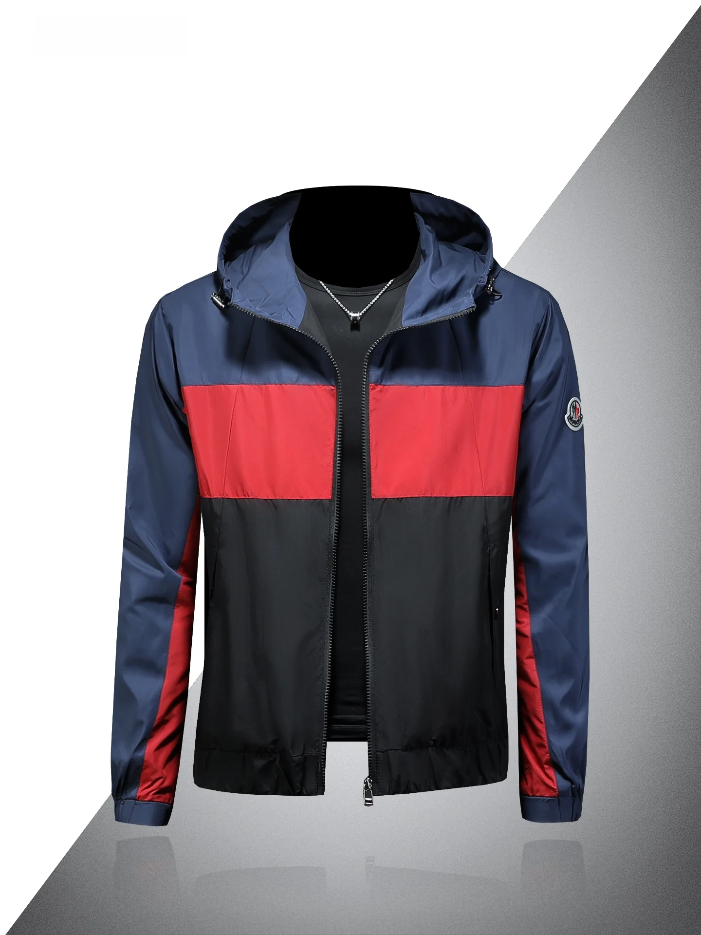 

Sli Casual Color Blo Hooded Jaet Men's Spring Autumn Thin Slim Fit Trendy Outerwear 2026 New Zipper Open Cardigan