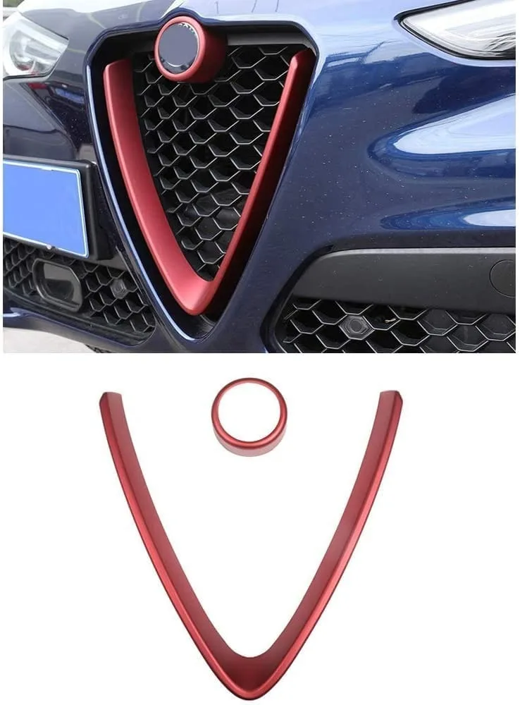 

For Alfa Romeo Stelvio 2017 2018 2019 2020 Accessories (NOT Applicable For Giulia) ABS Chrome Front Grill Decoration Frame Trim