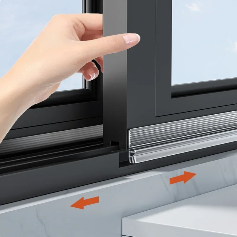 TPE Sliding Window Seal Strip Self 4m  Adhesive Triple Soundproof Weatherstrip Tape Windproof Anti-Cold Door Under Draft Stopper
