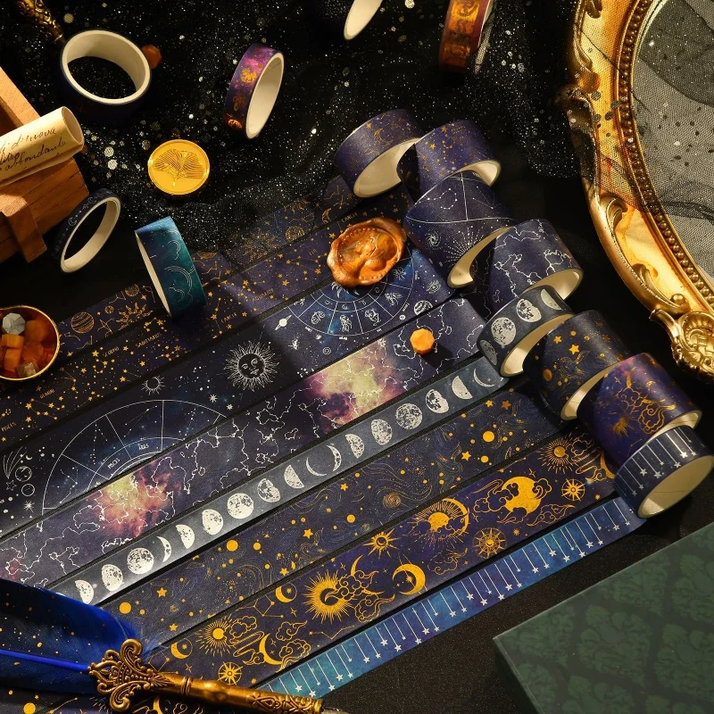 20 rotoli per scatola Vast cielo stellato nastro per stampa a caldo diario studentesco adesivi decorativi fatti a mano per cancelleria per studenti fai da te