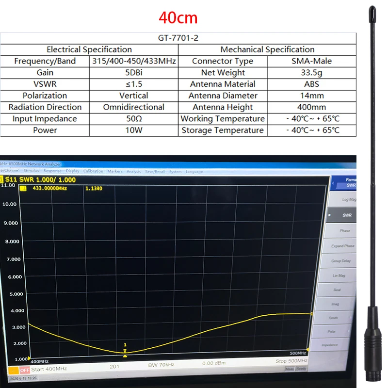 LORA 433MHz Antenne 433 MHz Soft-Whip-Antenne SMA Omni High-Gain Langstrecken-Fernsteuerungsmodul Antenne – Detail 2
