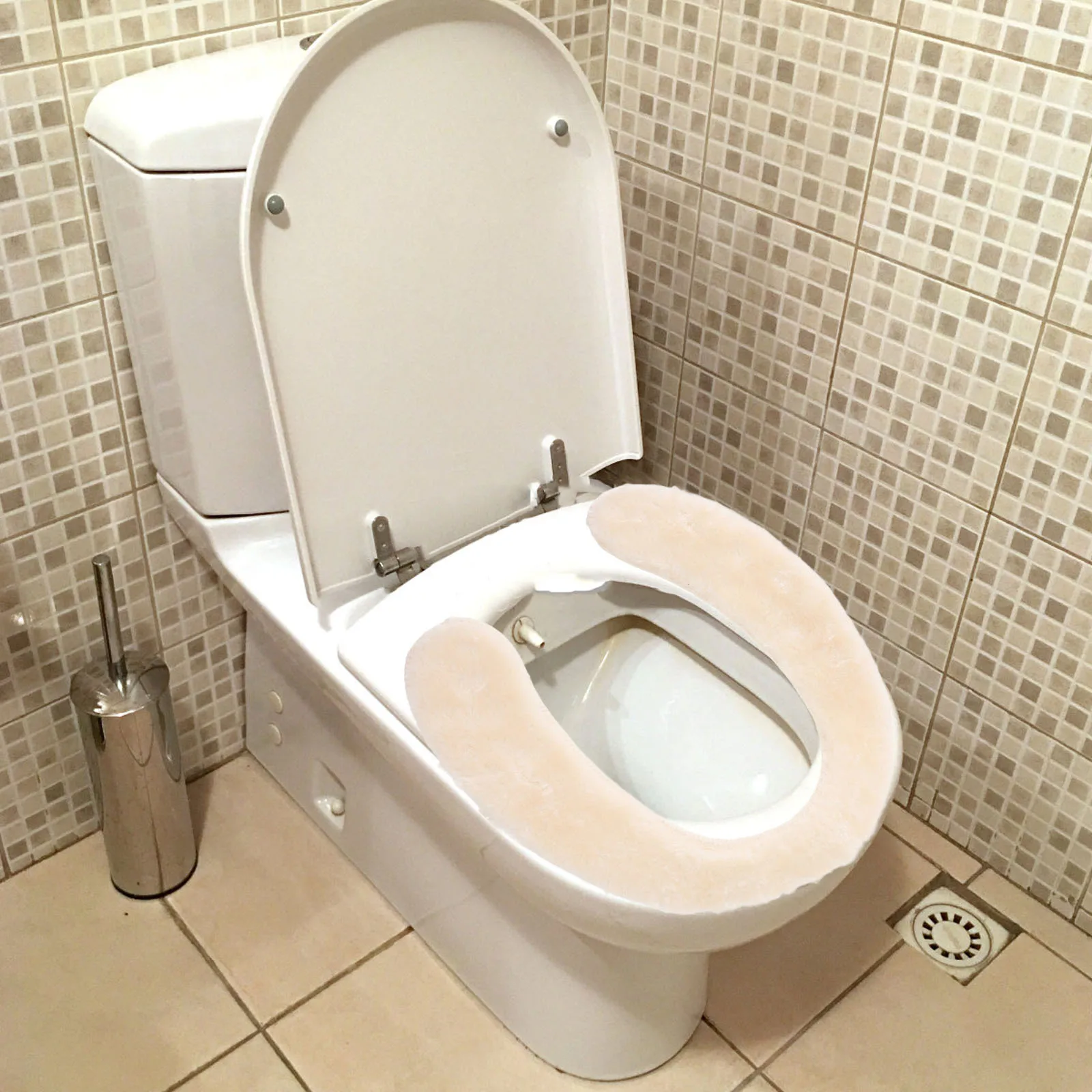 سلم تدريب المرحاض من البوليستر للأطفال، وسادة ناعمة، مقعد نونية، مرفق للحمام، مقعد آمن ومستقر ومريح