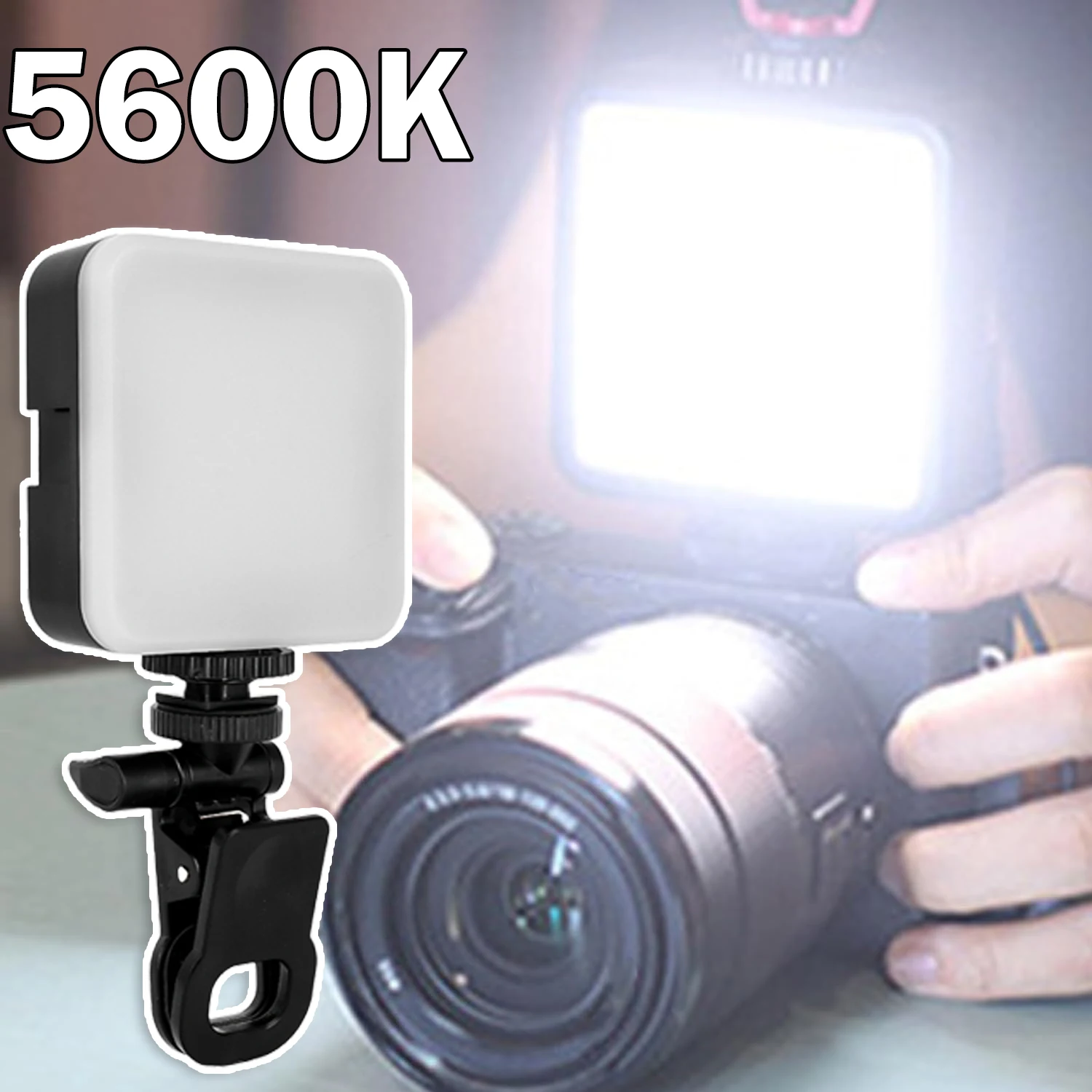 Mini LED Selfie Light Video Camera Fill Lamp Portable Clip on Light Panel for Camera/Phone/Laptop/Tablet Picture/Makeup/Vlog