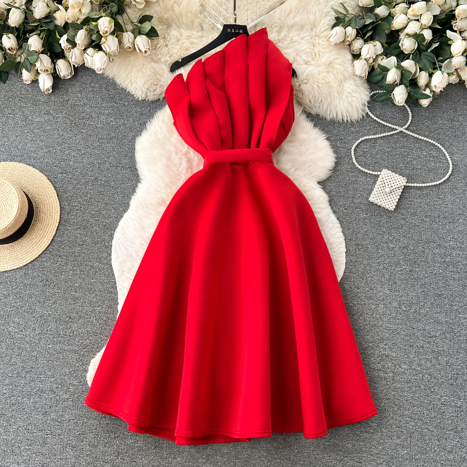 F272 Sweet Memory Sexy Strapless Cocktail Dresses 2024 Red Green White Women Girl Lady Female Party Dress Birthday A-Line Robe