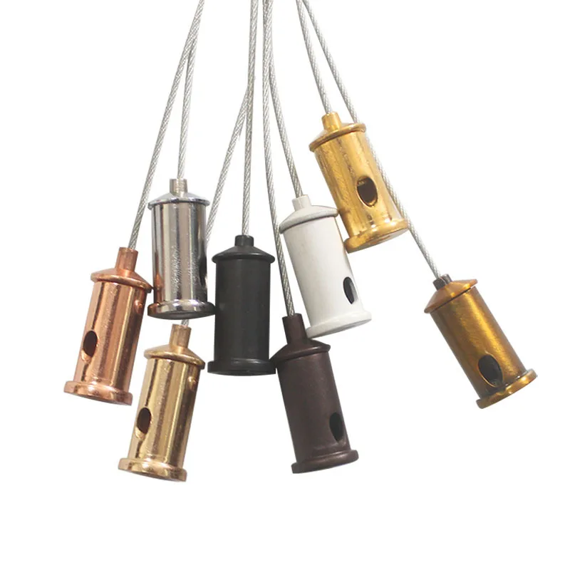10PCS Steel Rope Fixator Clamp with Side Hole Telescopic Adjuster Thread Locker For Led Light Pendant Lamp Lighting Accessories
