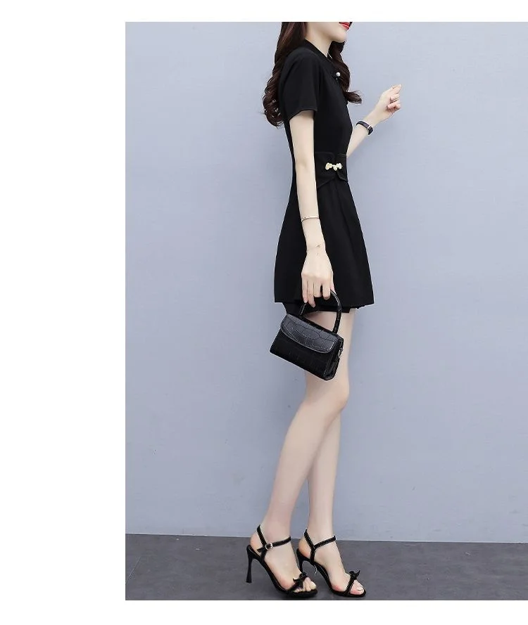 Frauen Anzug Chinesischen Stil Kleidung Zwei Stück Sets 2025, Sommer Neue Crop Top Und Shorts Retro Cheongsam Outfits Passenden für Frauen – Detail 5