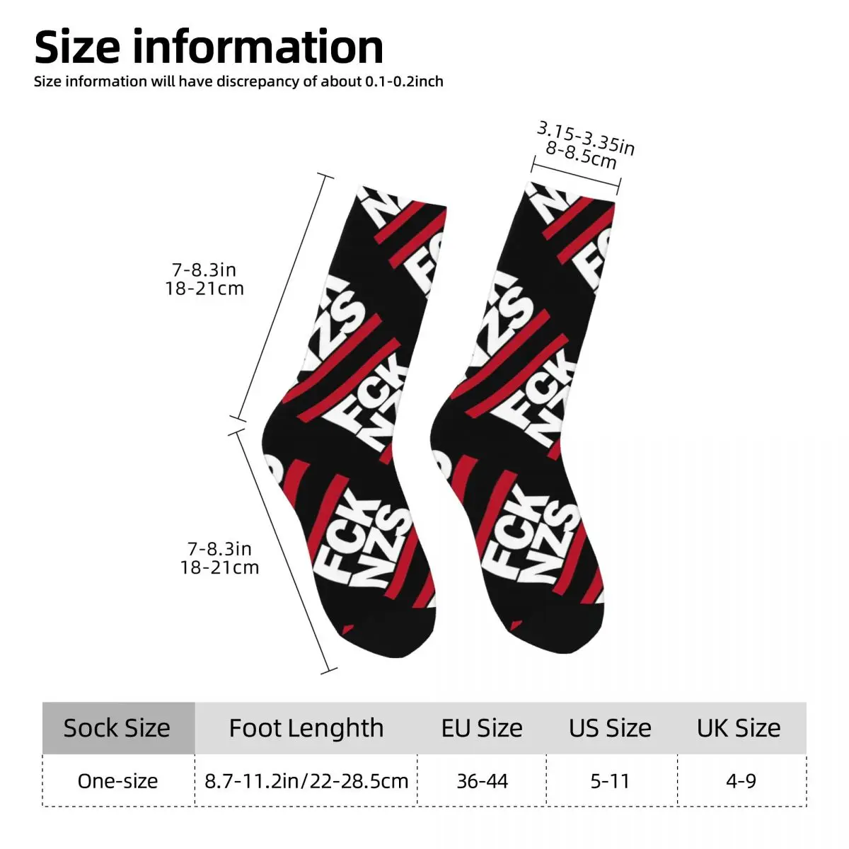 Fck Nzs Socks Harajuku High Quality Stockings All Season Long Socks Accessories for Man's Woman's Gifts