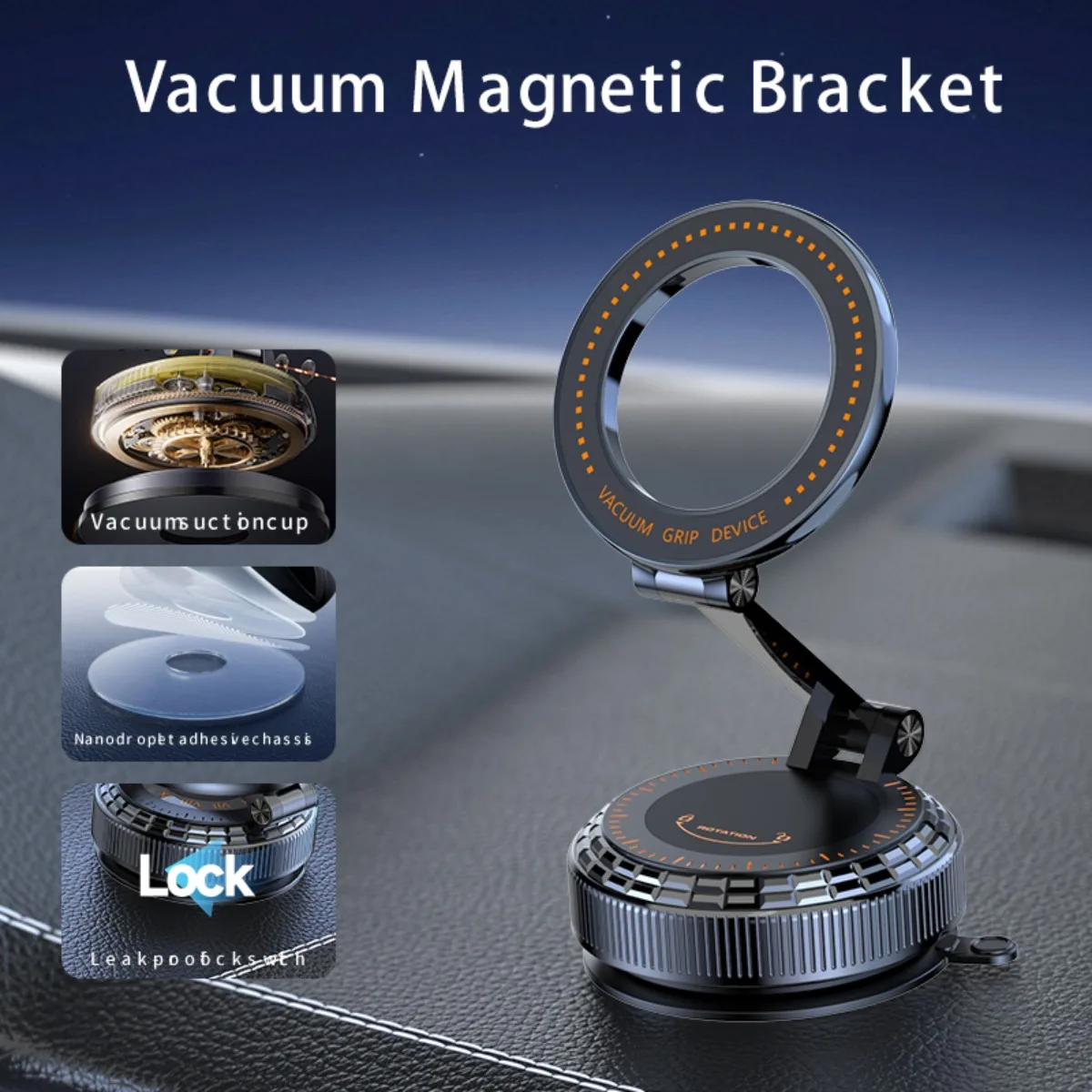 

Автомобильная вакуумная присоска, магнитный держатель для телефона 360° ° Регулируемая подставка для приборной панели для iPhone 17, 16, 15, 14, 13, 12 Pro Max, кронштейн для мобильного телефона