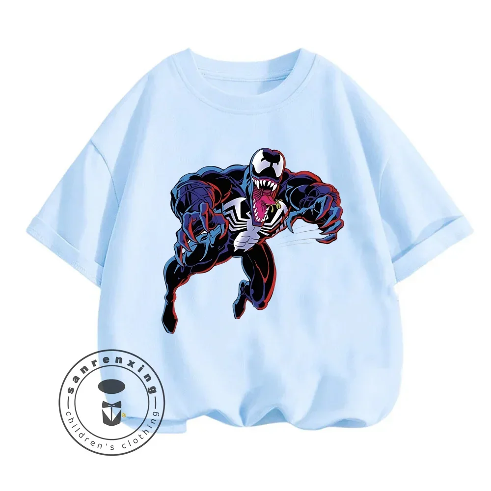 

2025 Children Kawaii Venom T-shirt Girls Venom T Shirt Disney Venom Anime Cartoons Casual Clothes Kid Girl Boys Trucksuit