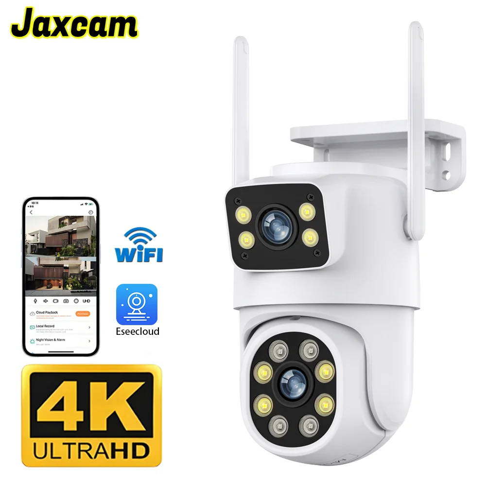 

4K 8MP беспроводная Wi-Fi камера с двойным объективом, панорамированием и наклоном, интеллектуальная внутренняя камера видеонаблюдения, беспроводная Wi-Fi IP-камера безопасности
