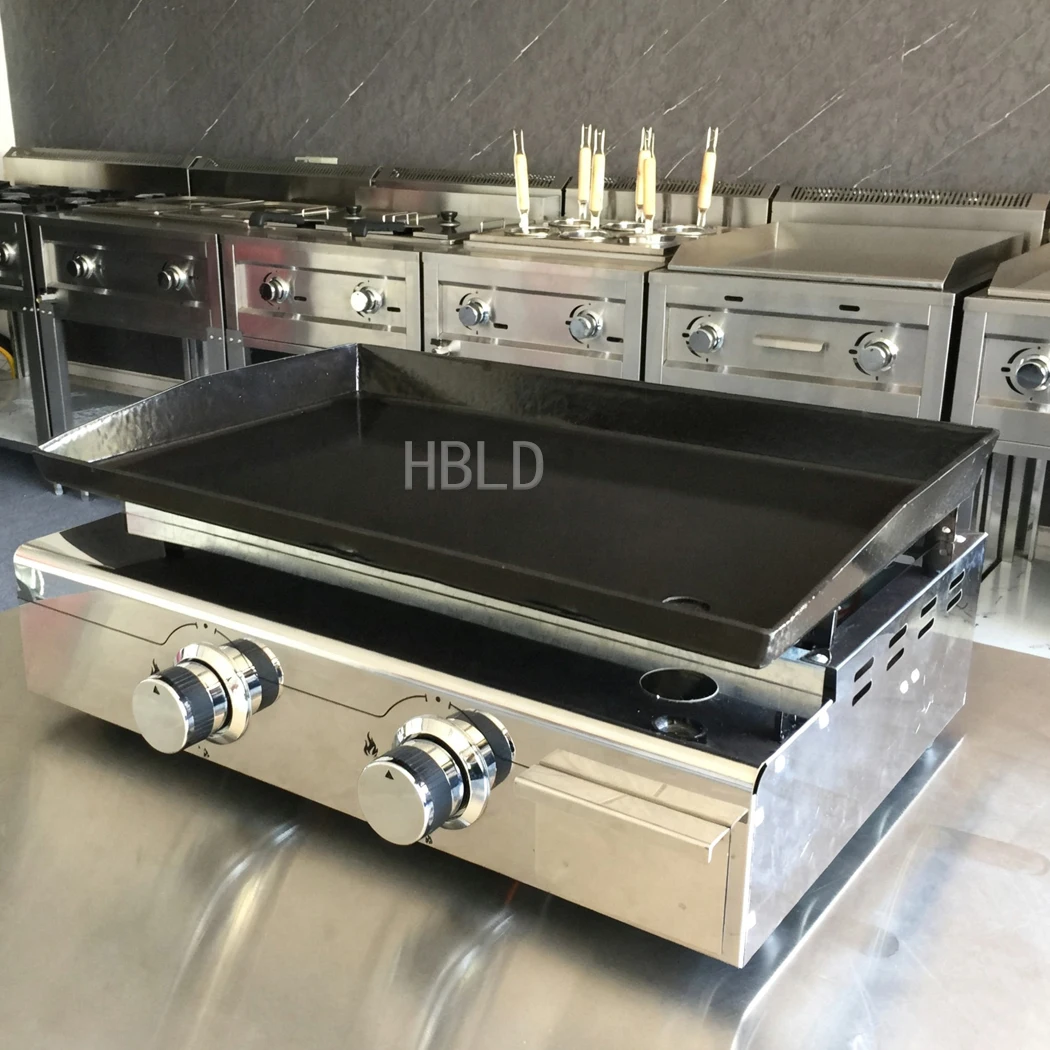Stainless Steel Commercial Teppanyaki Machine LPG Gas Griddle for Barbecue Fast Food Catering Service