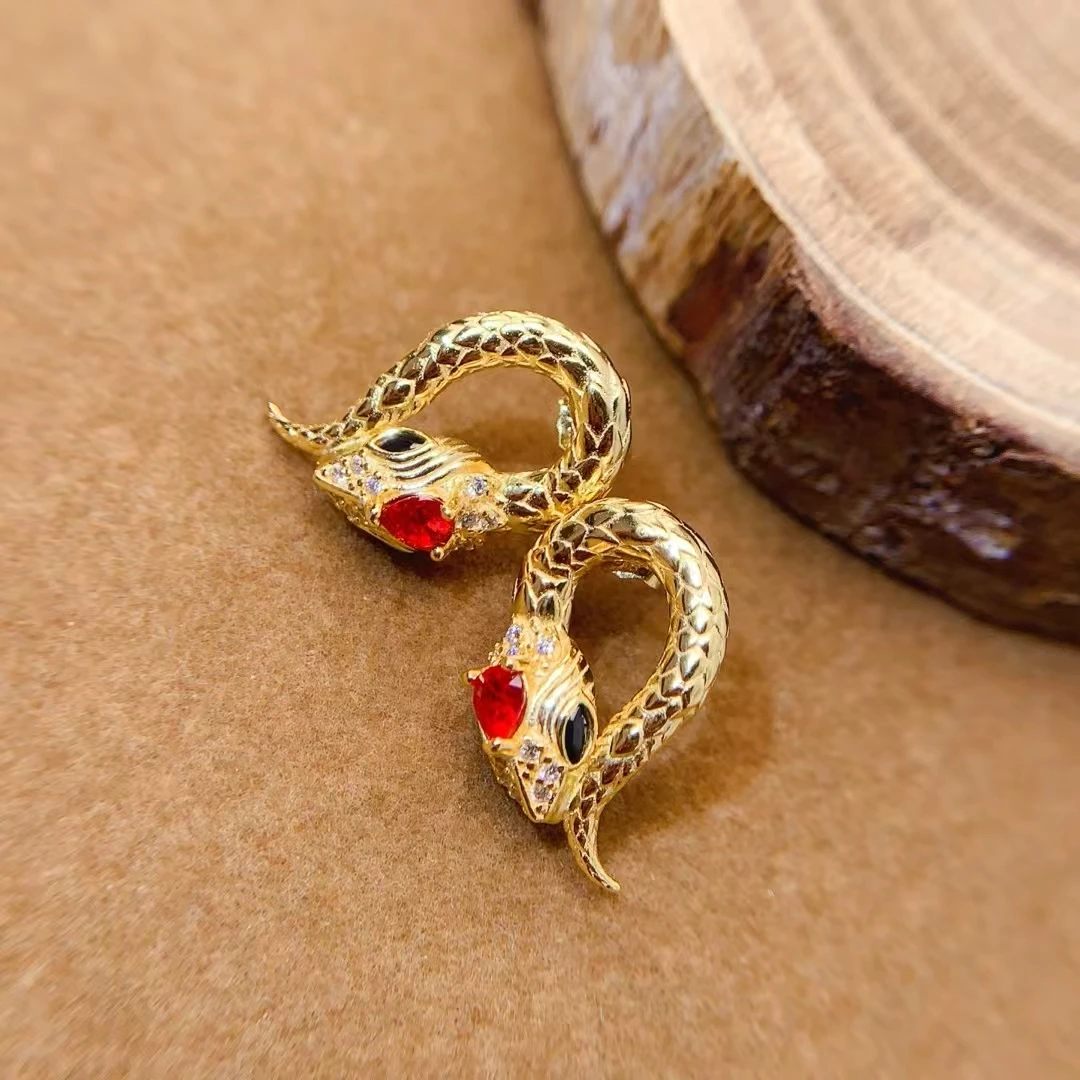 KJJEAXCMY Natural Red Sapphire Earrings  S925 silver , electroplated locking color process, high clarity Full of luster