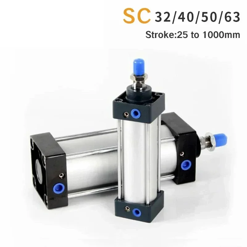 SC Standard Air Pneumatic Cylinders SC32/40/50/63mm Bore Double Acting 50/75/100/125/150/175/200/250/300/400/500/1000mm Stroke