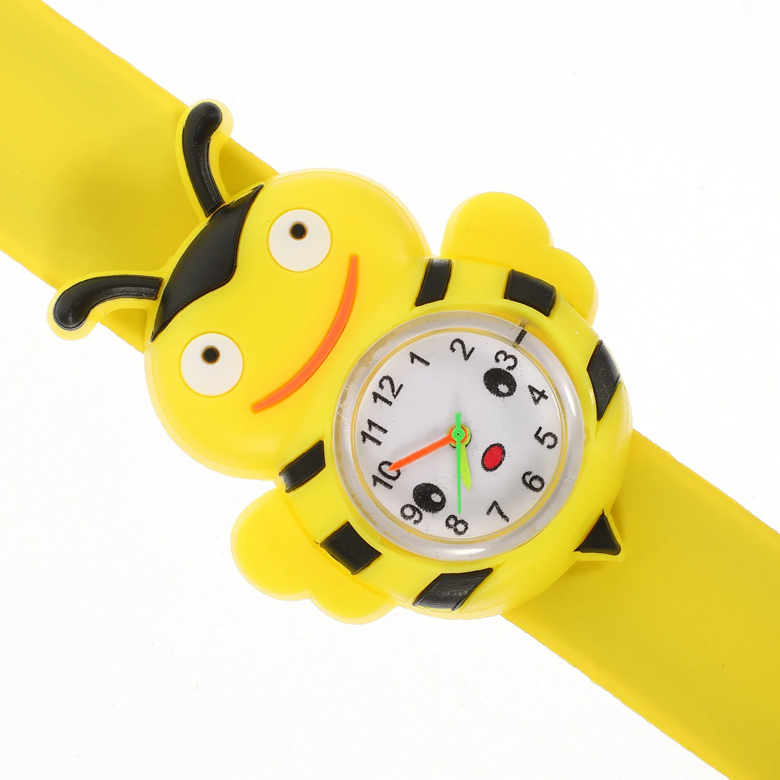 

Plastic Wall Mount Kids Watch Bright Color Cartoon Design Slap On Wristwatch For Children Silicone Band Quartz Timepiece Gift