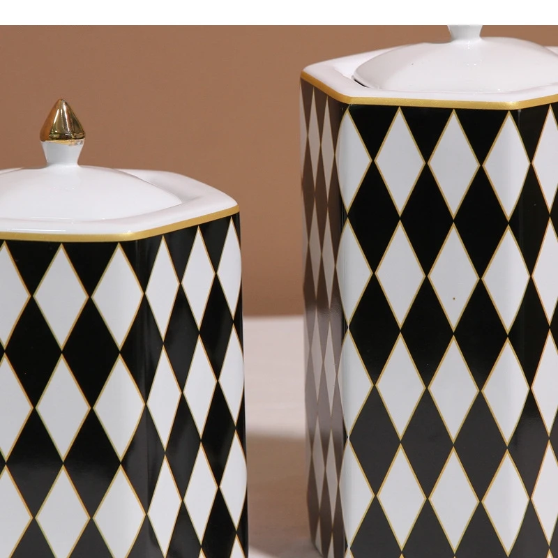 Hexagonal Ceramic Storage Confectionery Grains Tea Coffee Modern Home Kitchen Organizer and Container