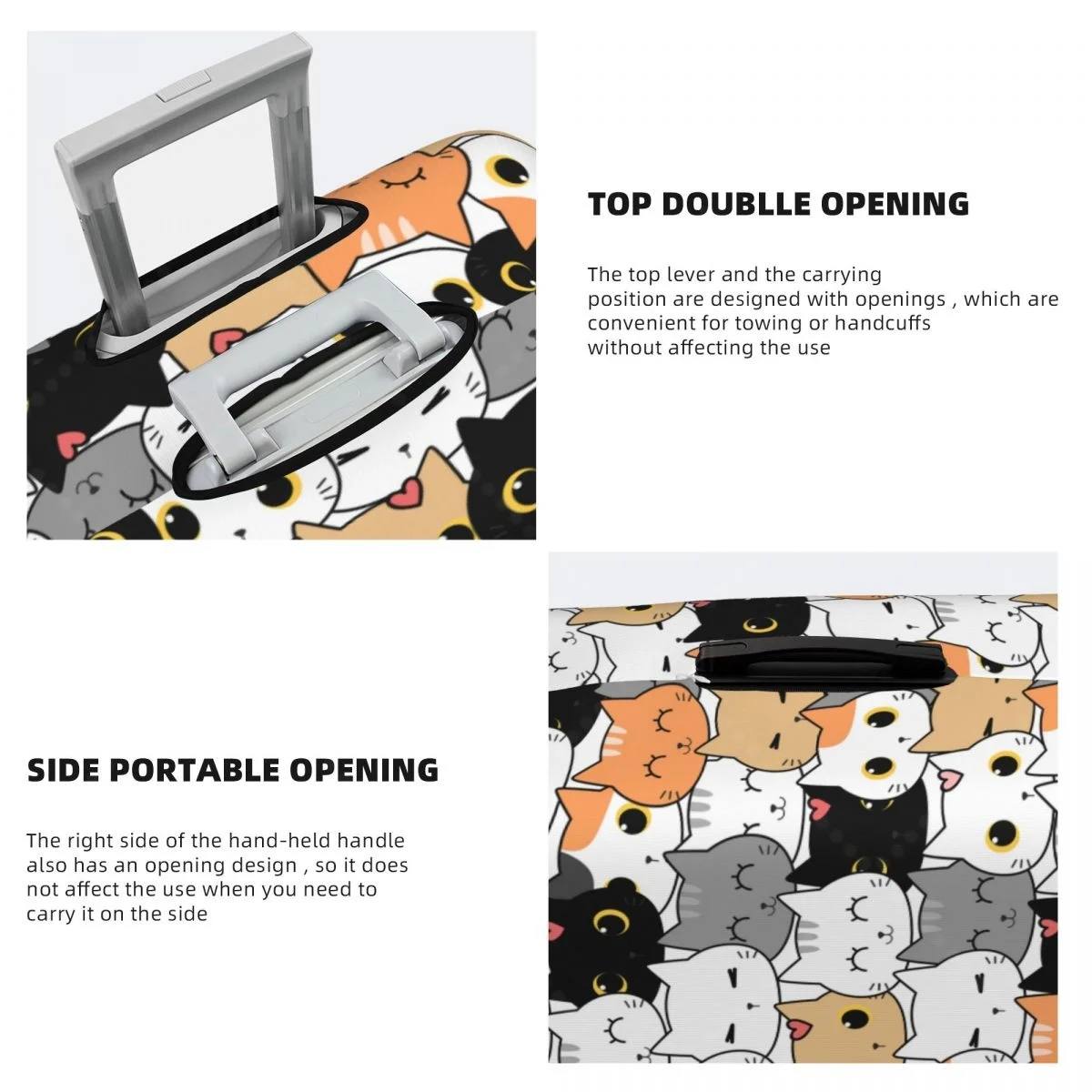 الملونة القط رؤساء غطاء الأمتعة حقيبة حامي رشاقته مرونة الغبار مغطاة المضادة للخدش واقية 18-32 بوصة