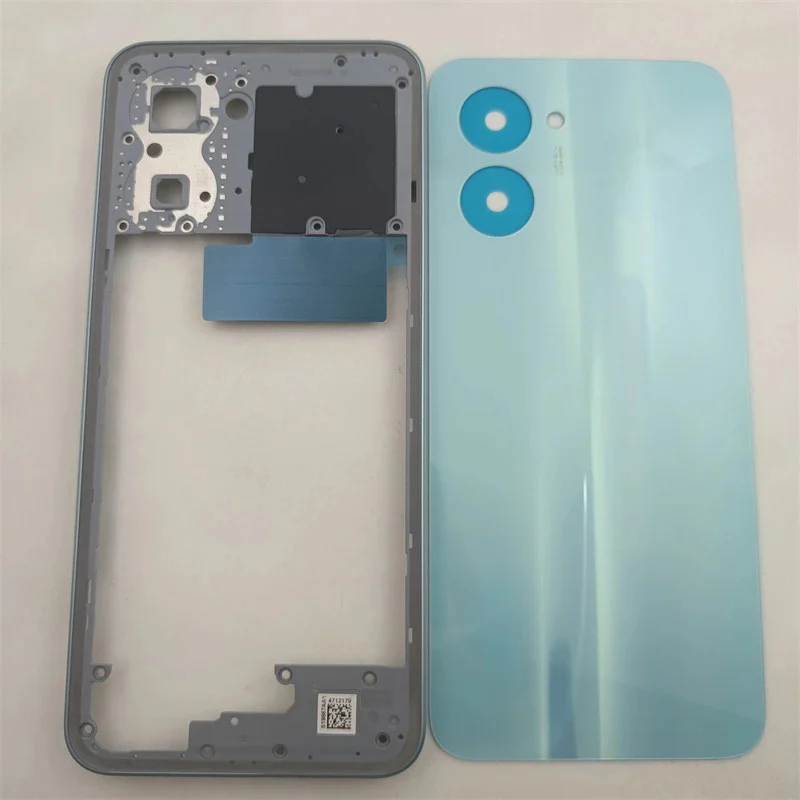 For OPPO Realme C33 RMX3624 Phone Housing Middle Frame+Battery Cover Back Panel Rear Housing Door Case