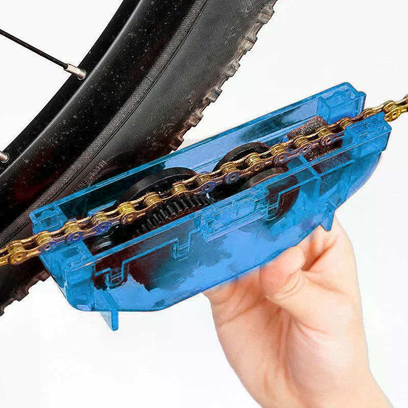 Przenośny czyścik do łańcucha rowerowego, szczotki do roweru, narzędzie do czyszczenia, zestaw do mycia rowerów górskich, akcesoria outdoorowe do czyszczenia łańcuchów.