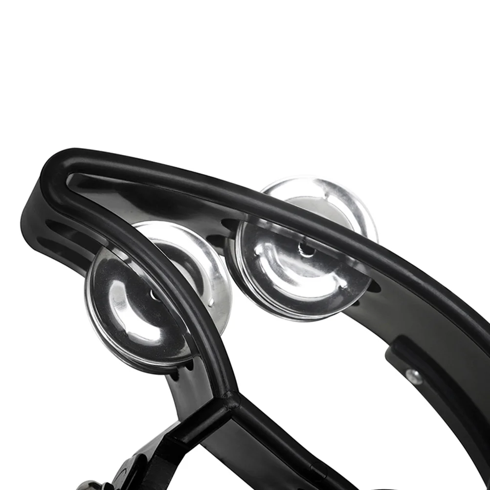 

Portable Hand Bells Black Color Musical Instrument Adult Tambourines Shaking Dance Party Metal Jingle Bells Toys