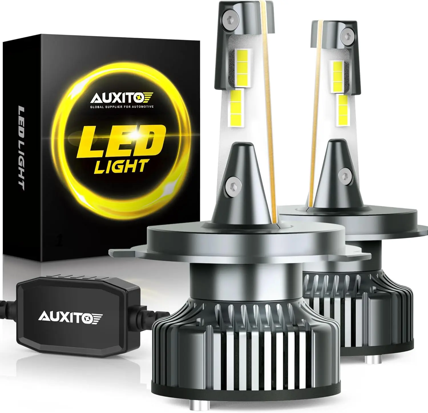 

H4/9003/HB2 LED Bulbs, 900% Brighter 6500K Cool White, CSP Chips, Plug and Play, Pack of 2