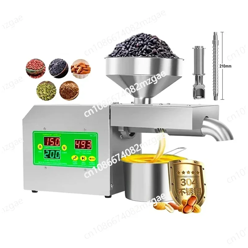 New Generation Oil Press Machine with Cold Hot Extraction - Intelligent Temperature Control for Flax Seed Kernel