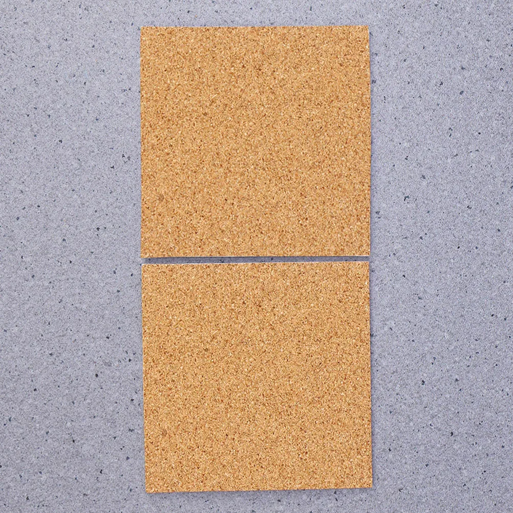 

2pcs Soft Cork Message Board Self-adhesive Wood Wall Tiles for Photo Hanging DIY Home Decor Office Use