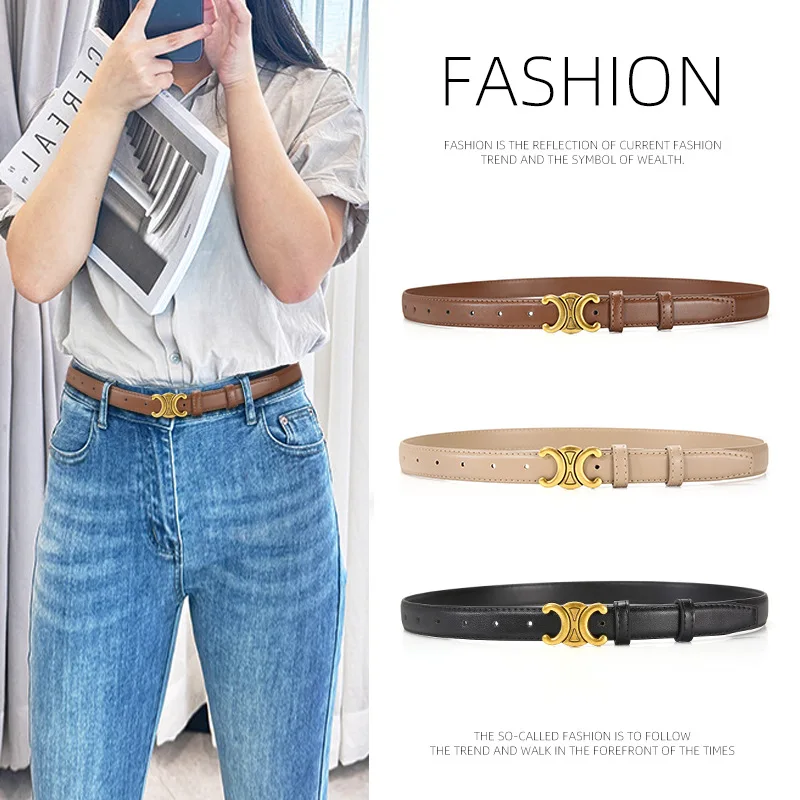 Модные женские кожаные ремни высокого качества с золотой пряжкой, лучшее подходящее платье, джинсовые ремни для женщин