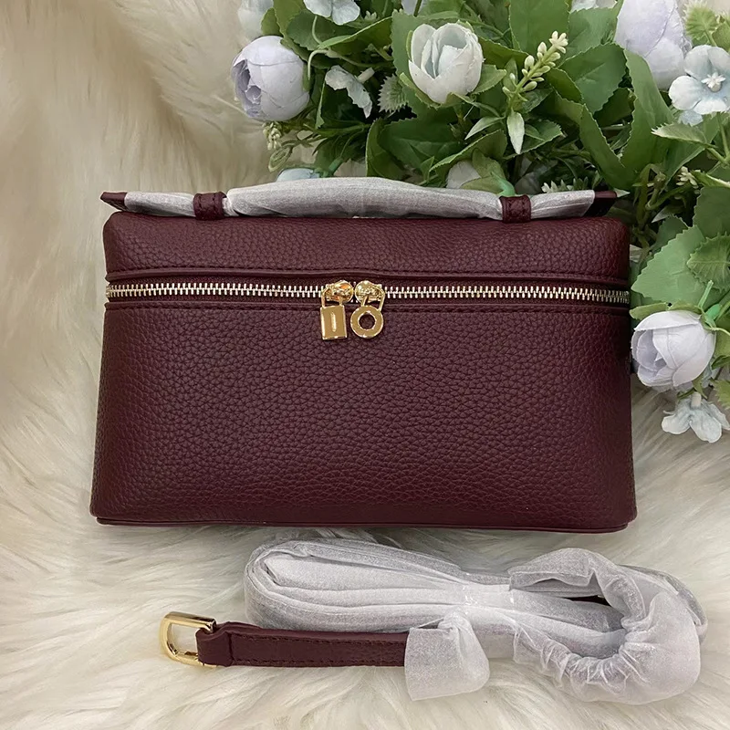 New Fashion Women Leather Dumpling Bento Bag Female Shoulder Crossbody Tote Cloudy Bag Lunchbox Bag Female L19 with Box