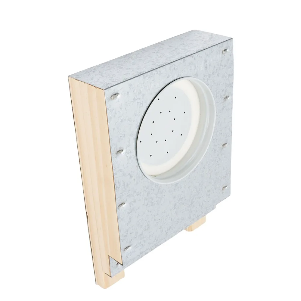 Aluminum Frame Beehive Entrance Feeder Inverted Glass Jar Beech Wood Bee Feeder Sturdy Front Entrance Honey Feeder