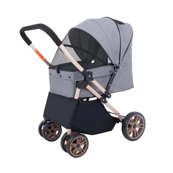 

High Quality Foldable Pet Stroller Cart with Changeable Handle for Cat Travel Outgoing Pet Carriers & Travel Product