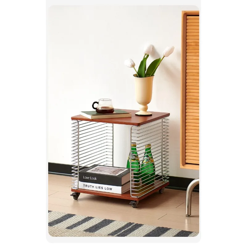 Chaofei second-hand solid wood bedside table small simple bedroom designer coffee table 2025 new mobile sofa side table