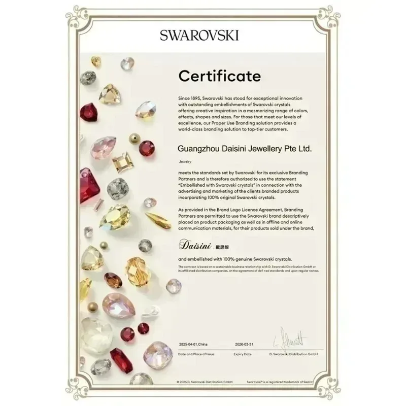 Daisini Gioielleria raffinata da donna Placcato in oro bianco 18 carati con cristalli Swarovski Orecchini in argento sterling 925 con stella meteora Stile classico