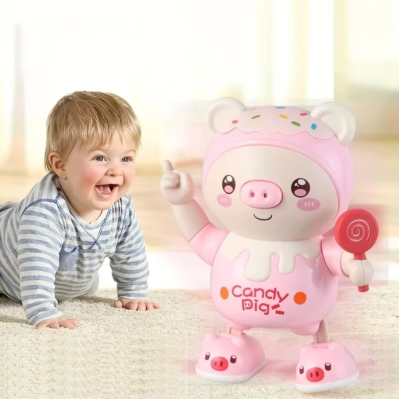 Electric Candy Pig Baby Dancing Doll With Swing Light Music Little Cute Pig Toy Baby Toys with Sound