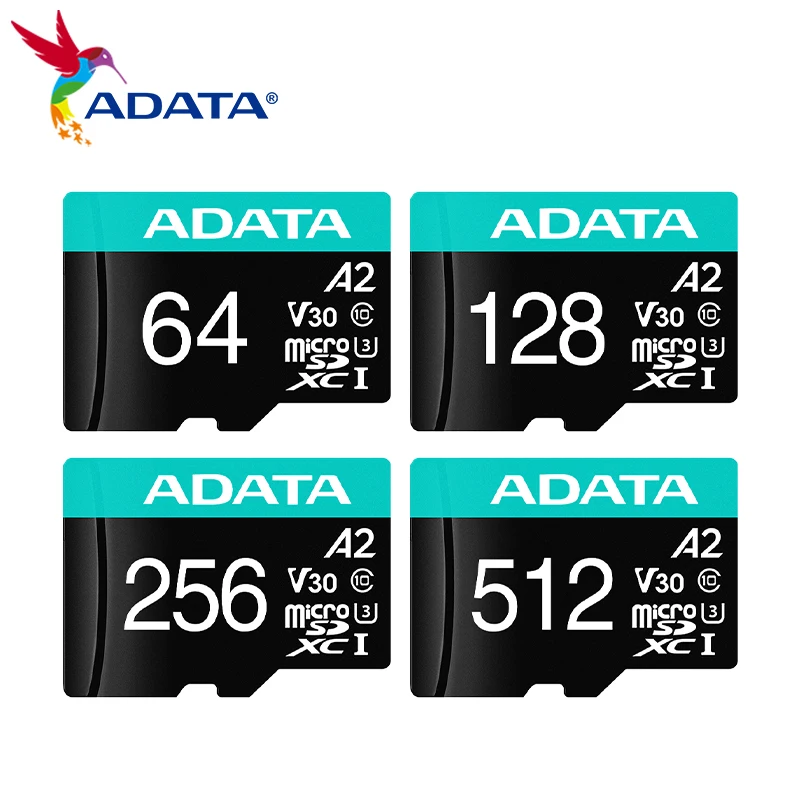 بطاقة ذاكرة احترافية من ADATA للهاتف والكمبيوتر الشخصي وغيرها من بطاقة V30 U3 A2 Micro SD 64GB 128GB 256GB 512GB 1TB Flash MicroSDXC TF