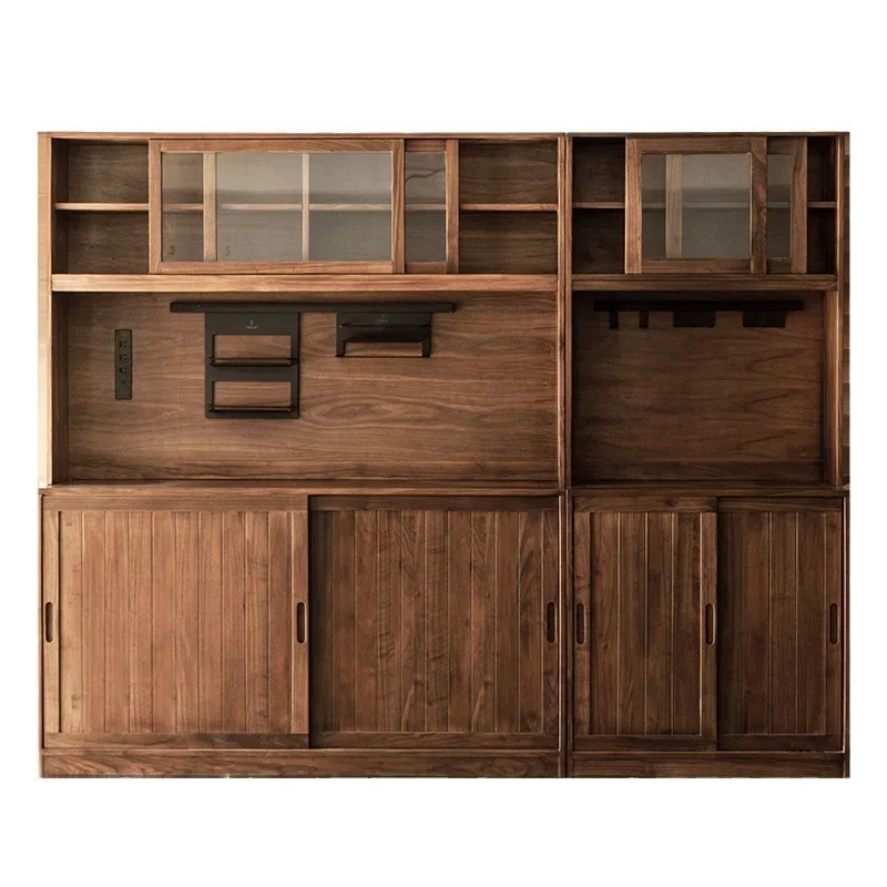 

Nordic, black walnut, cherry wood, multi function, side cabinet, all in one, against the wall, kitchen, locker