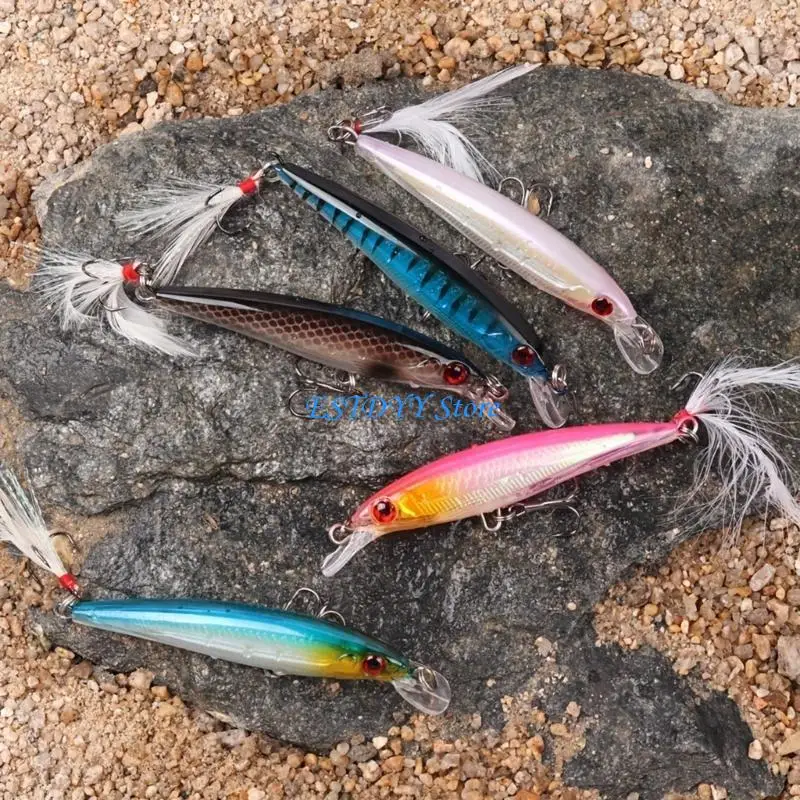 

G6DE 5Pcs Floating Hard Baits Saltwater Fishing Lures Wobbler Trout Walleye Lures Crankbaits Swimbait