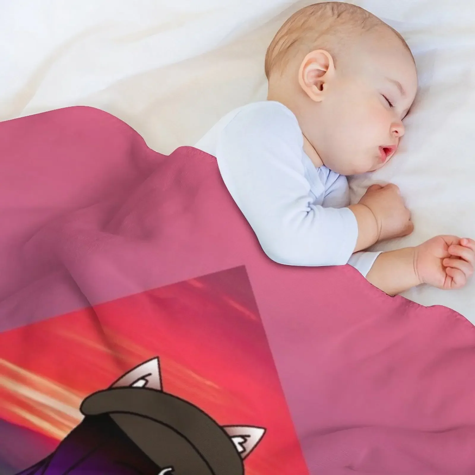 لطيف فتاة سلسلة Gacha - إيما رمي بطانية سرير جميل منقوشة أفكار هدايا عيد الحب بطانية