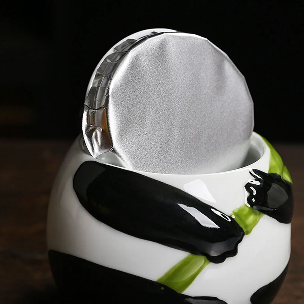 

Ceramic Panda Shaped Tea Container 250ml Airtight Kitchen Organizer for Loose Tea Dried Fruits Candy Sugar Storage