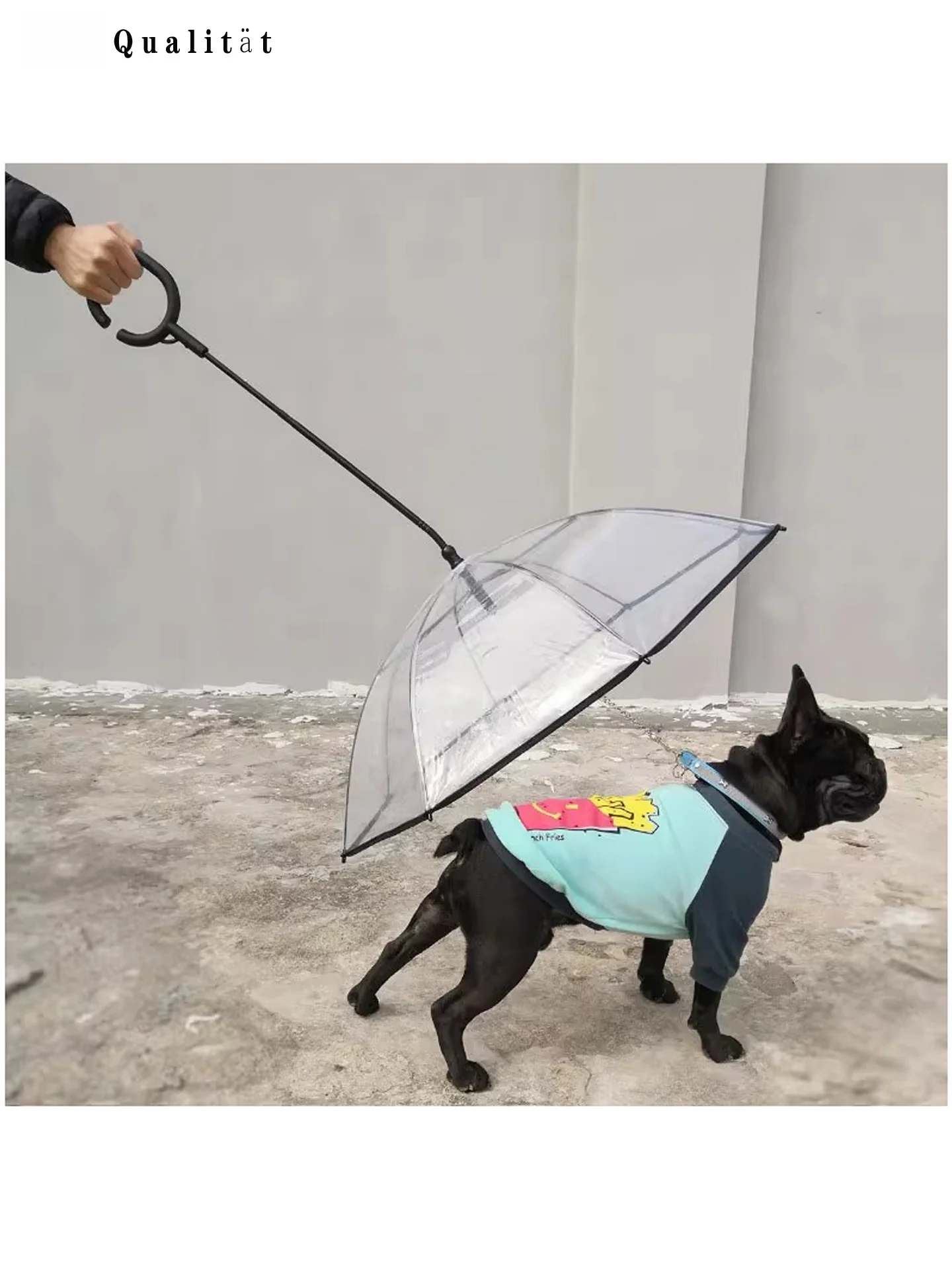 

Прозрачный зонт для собак C-PE: регулируемый, для прогулок, для маленьких собак, легко носить с собой, дождевик для собак