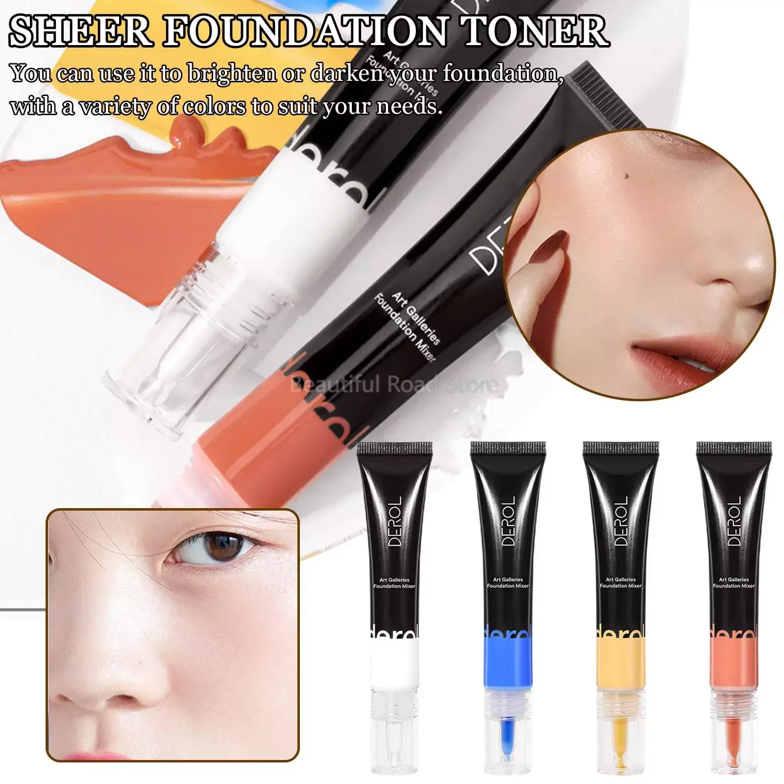 White Foundation Color Match Foundation Color Corrector Makeup for Customizing Foundation Shades Blue Mixing Pigment for Skin