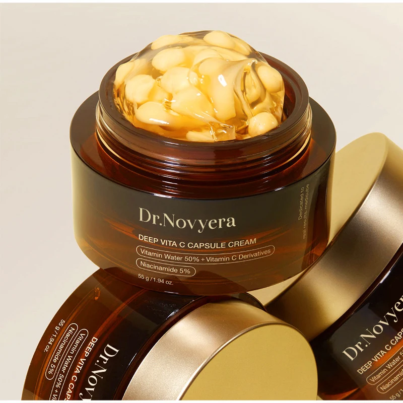 

Vitamin C Capsule Cream 5% Niacinamide Moisturizing Gel Filler Cream Leaves Skin Hydrated Radiant Hydrating Soothing Cream 55g