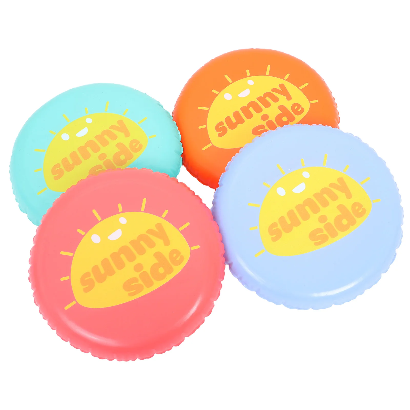 

4Pcs PVC Inflatable Flying Disc Lightweight Durable Quick Inflate Deflate Outdoor Sports Party Favors Beach Games