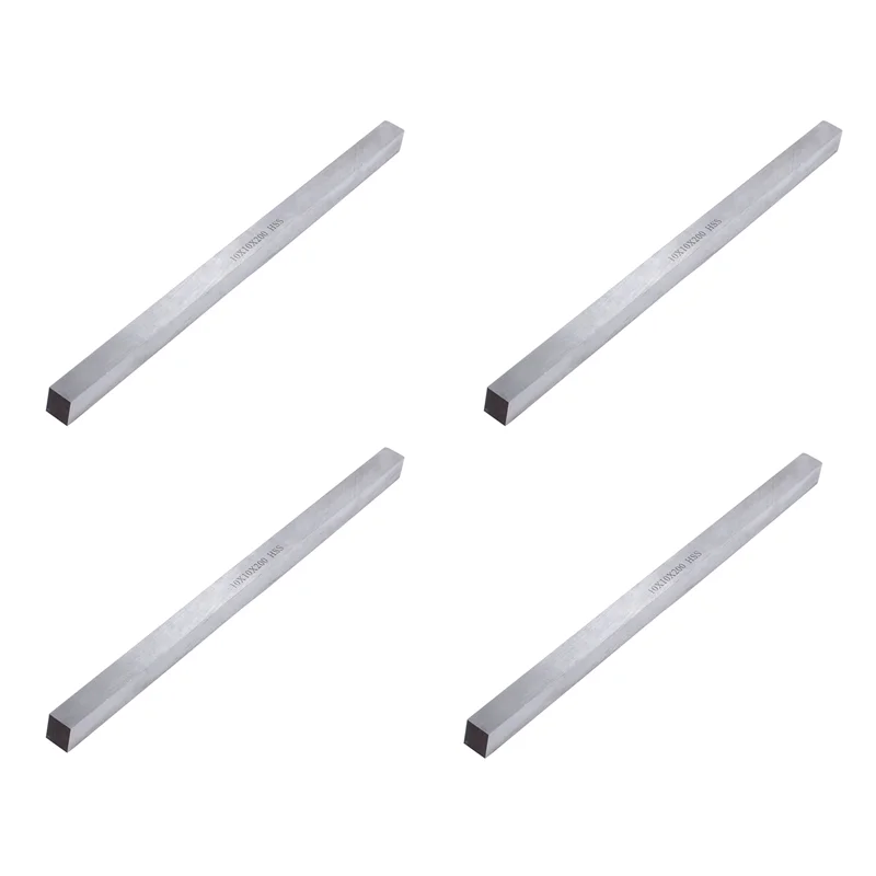 

ABPQ-4Pcs 10Mm X 10Mm X 200Mm Turning Parting Milling Lathe HSS Tool Bit Gray